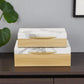 Set Of Two Natural And White Wood And Faux Marble Jewelry Boxes