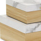 Set Of Two Natural And White Wood And Faux Marble Jewelry Boxes