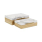 Set Of Two Natural And White Wood And Faux Marble Jewelry Boxes