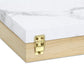 Set Of Two Natural And White Faux Marble And Wood Jewelry Box