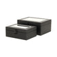 Set Of Two Black Faux Leather And Mirrored Glass Jewelry Boxes
