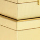 Set Of Two Gold Faux Leather And Mirrored Glass Jewelry Boxes
