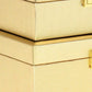 Set Of Two Gold Faux Leather And Mirrored Glass Jewelry Boxes
