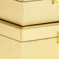 Set Of Two Gold Faux Leather And Mirrored Glass Jewelry Boxes