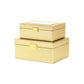 Set Of Two Gold Faux Leather And Mirrored Glass Jewelry Boxes