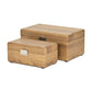 Set Of Two Brown Solid Wood Jewelry Boxes