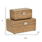 Set Of Two Brown Solid Wood Jewelry Boxes