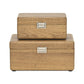 Set Of Two Brown Solid Wood Jewelry Boxes