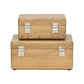 Set Of Two Brown Solid Wood Jewelry Boxes