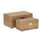 Set Of Two Brown Solid Wood Jewelry Boxes