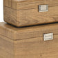 Set Of Two Brown Solid Wood Jewelry Boxes