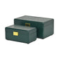 Set Of Two Green Solid Wood Jewelry Boxes