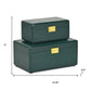 Set Of Two Green Solid Wood Jewelry Boxes