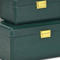 Set Of Two Green Solid Wood Jewelry Boxes