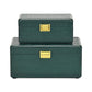 Set Of Two Green Solid Wood Jewelry Boxes