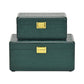 Set Of Two Green Solid Wood Jewelry Boxes