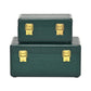 Set Of Two Green Solid Wood Jewelry Boxes