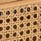 Set Of Two Natural Wood Rattan And Glass  Jewelry Boxes