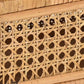 Set Of Two Natural Wood Rattan And Glass  Jewelry Boxes