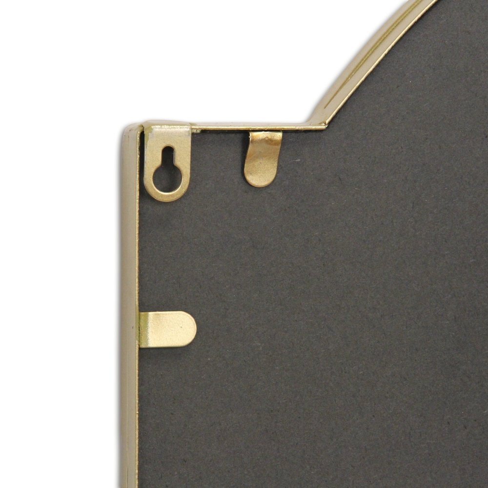 32" Gold Metal Beaded Arch Accent Mirror