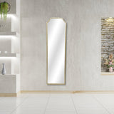 64" Gold Metal Beaded Arch Full Length Hanging Mirror