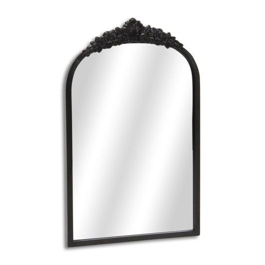 16" Black Metal Arch Accent Mirror