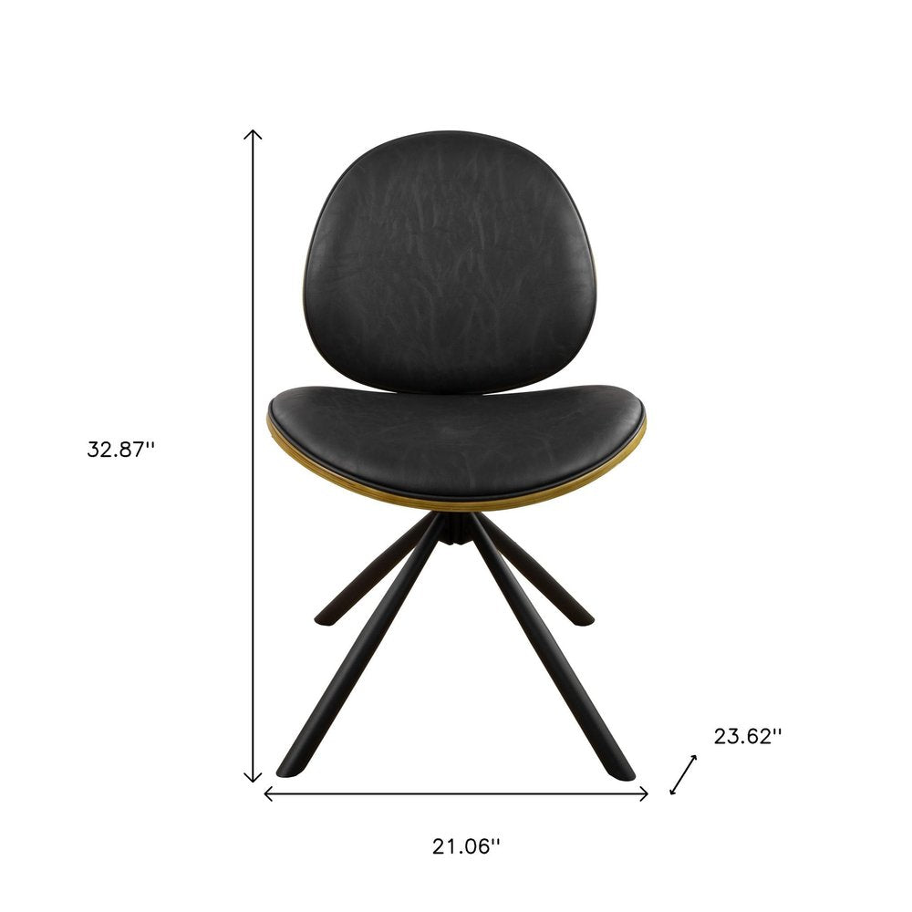 Off White and Natural Upholstered Faux Leather Dining Arm Chair