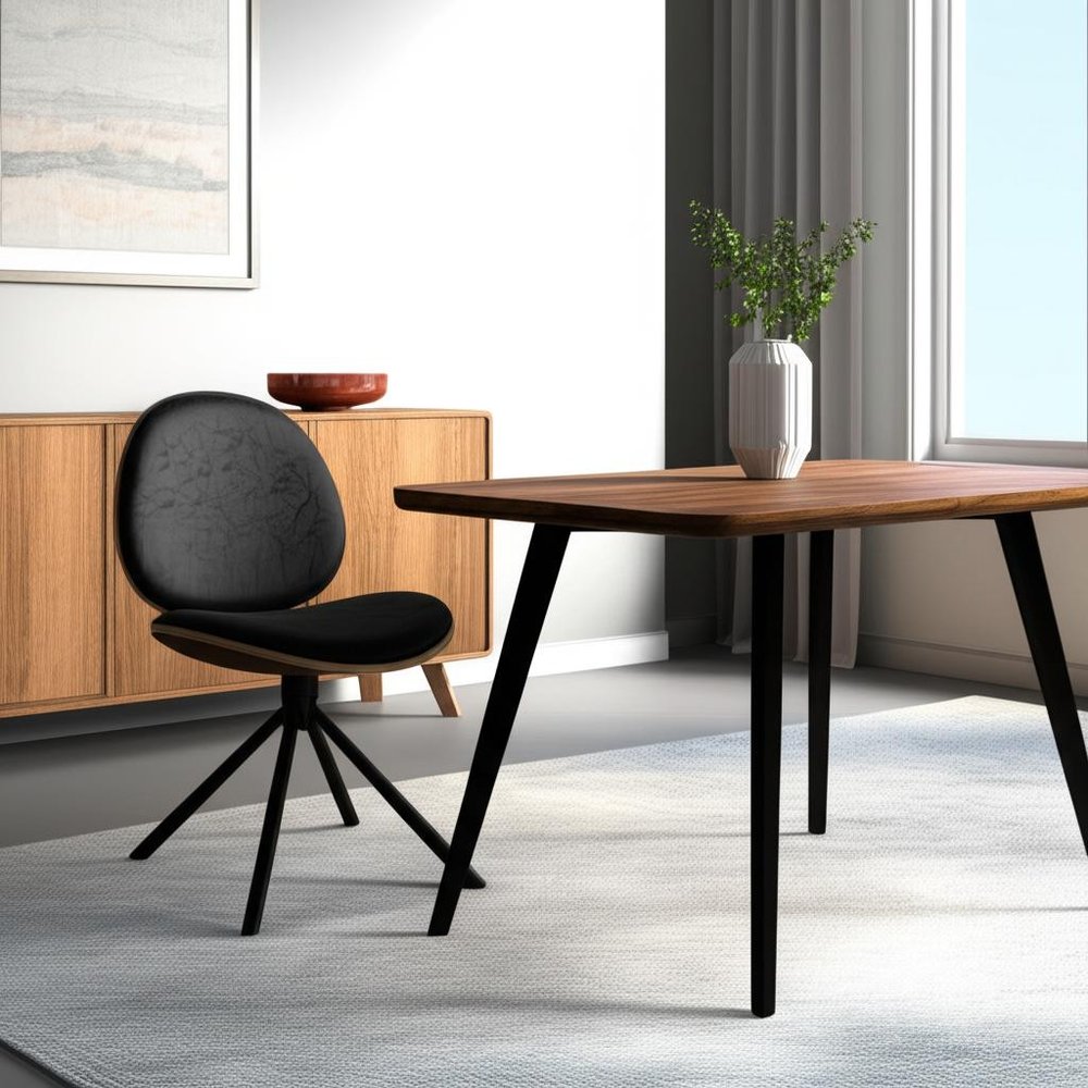 Off White and Natural Upholstered Faux Leather Dining Arm Chair