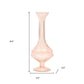 Set of Two 9" Pink Glass Trumpet Table Vases