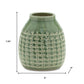 7" Green And White Round Clay Table Vase