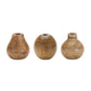 Set of Three Natural Wood Bud Table Vases