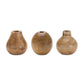 Set of Three Natural Wood Bud Table Vases