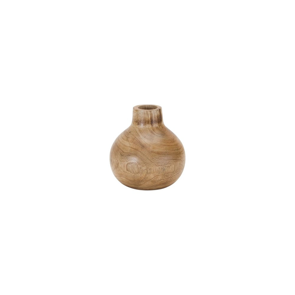 Set of Three Brown Wood Table Vase