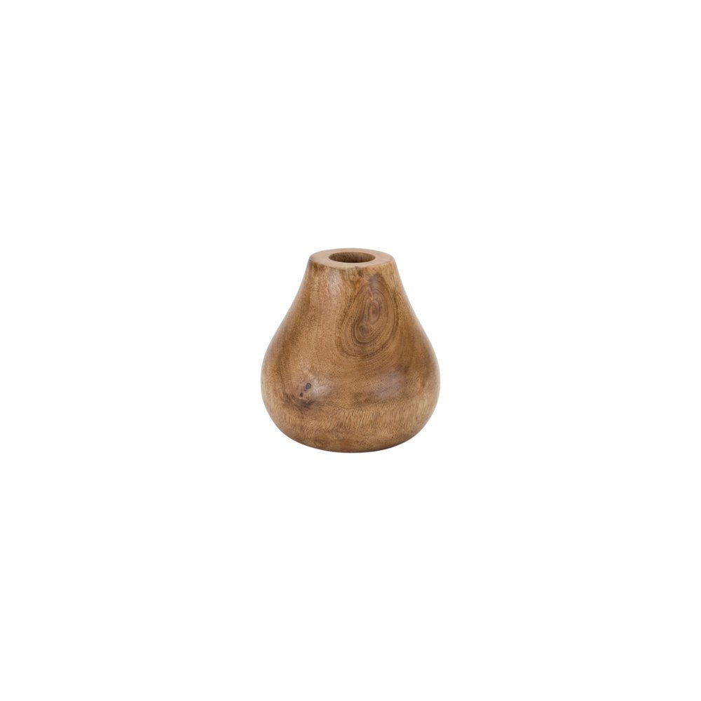 Set of Three Brown Wood Table Vase