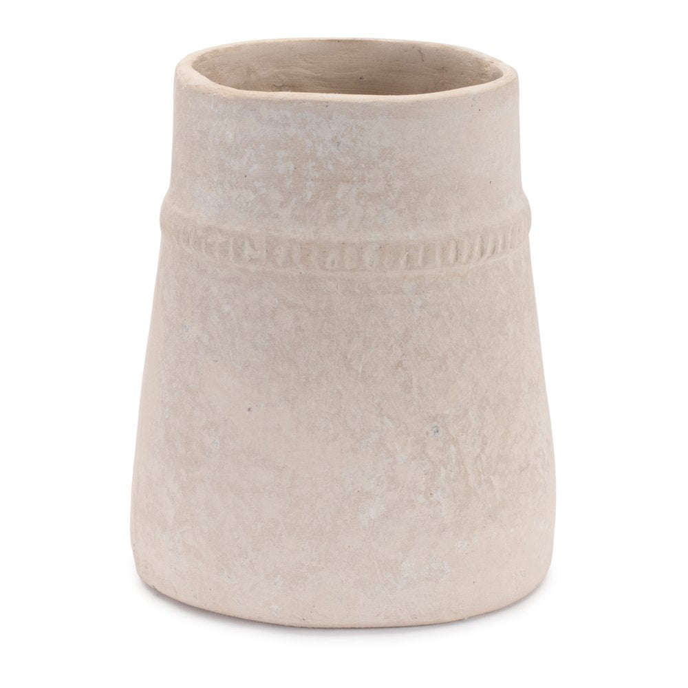 7" Beige Resin Round Table Vase