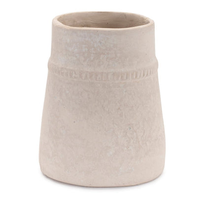 7" Beige Resin Round Table Vase