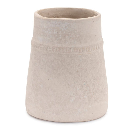 7" Beige Resin Round Table Vase