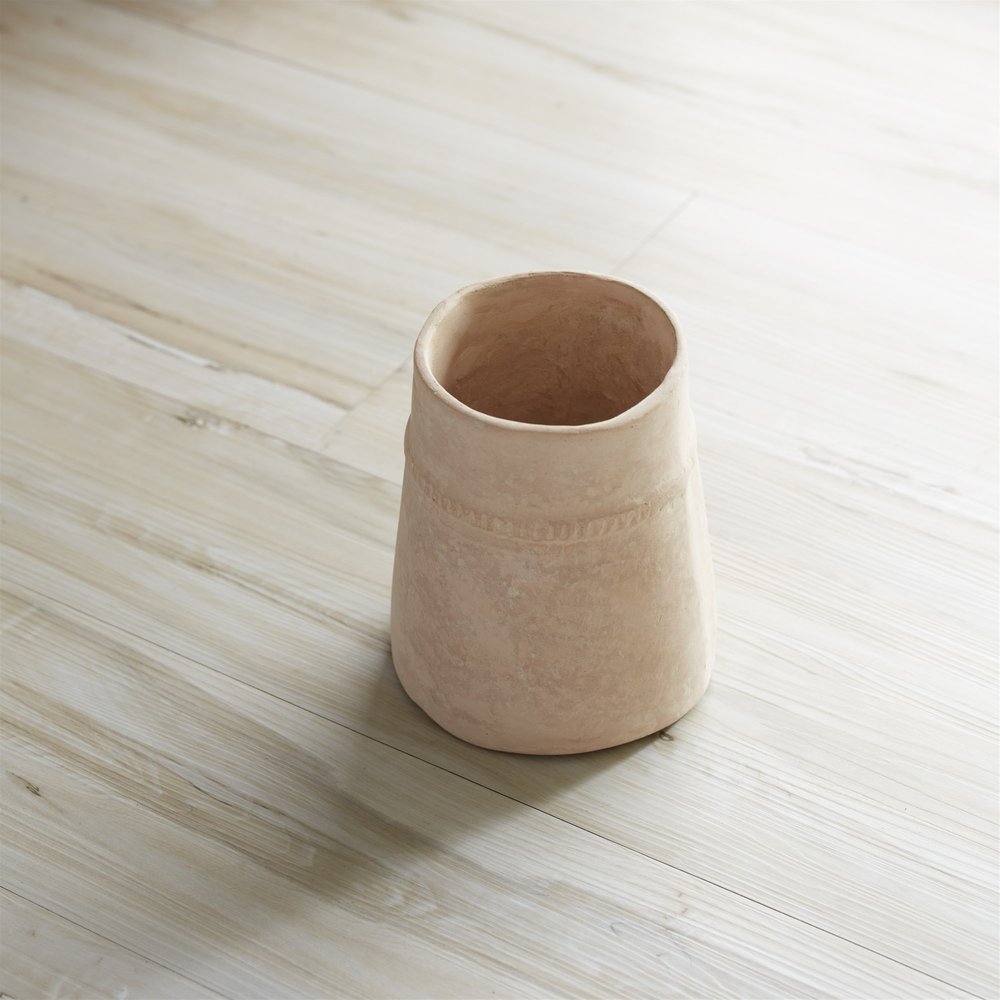 7" Beige Round Resin Table Vase