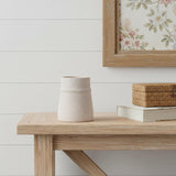 7" Beige Round Resin Table Vase