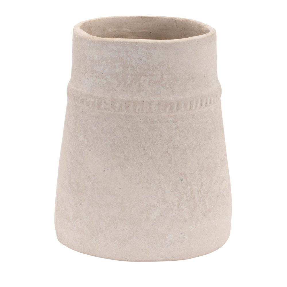 7" Beige Round Resin Table Vase