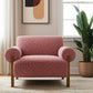 39" Copper And Brown Woven Upholstery And Solid Wood Arm Chair