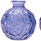 Set of Two Blue Glass Round Table Vases