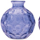 Set of Two Blue Glass Round Table Vases
