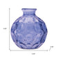 Set of Two Blue Glass Round Table Vases
