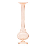 Set of Two 11" Pink Glass Trumpet Table Vases