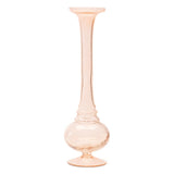 Set of Two Pink Glass Trumpet Table Vases