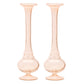 Set of Two Pink Trumpet Glass Table Vase