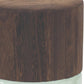 11" Brown And Sage Glass Round Table Vase With Wood