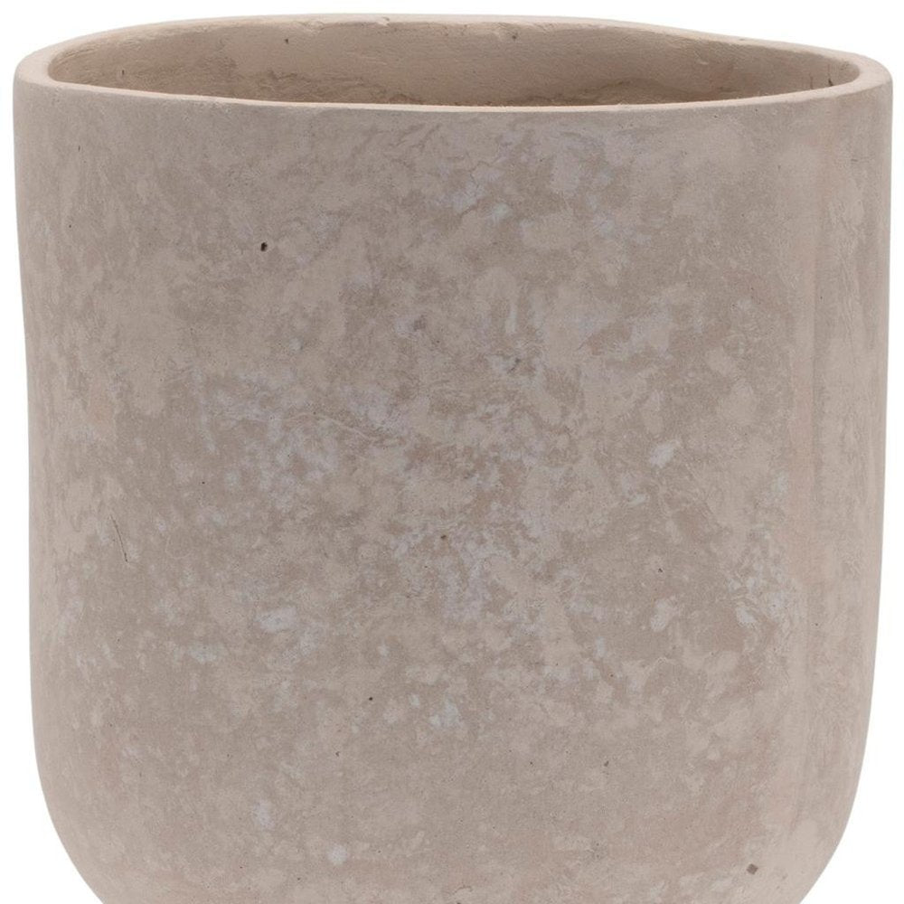 7" Beige Resin Urn Table Vase