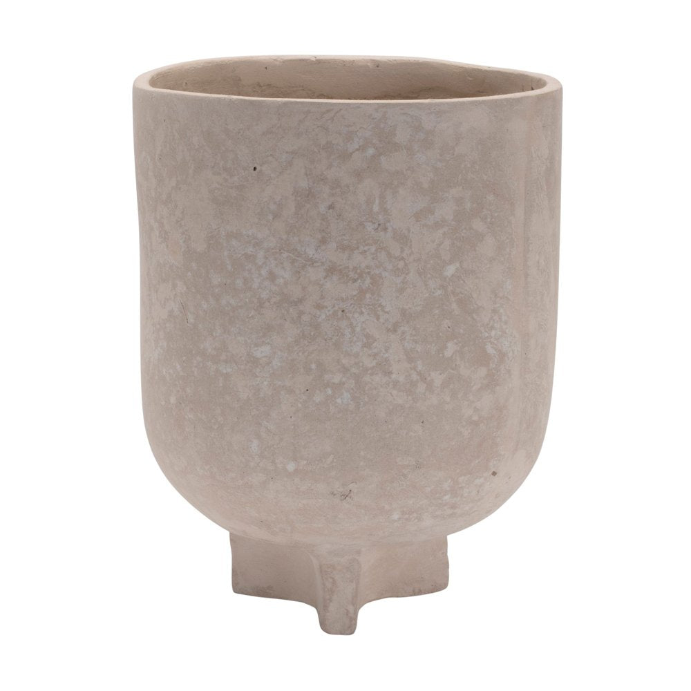 7" Beige Urn Resin Table Vase